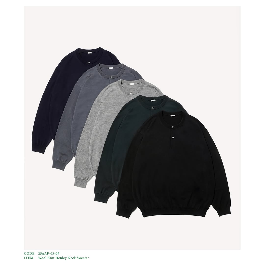 A.PRESSE 25AW Wool Knit Henley Neck Sweater